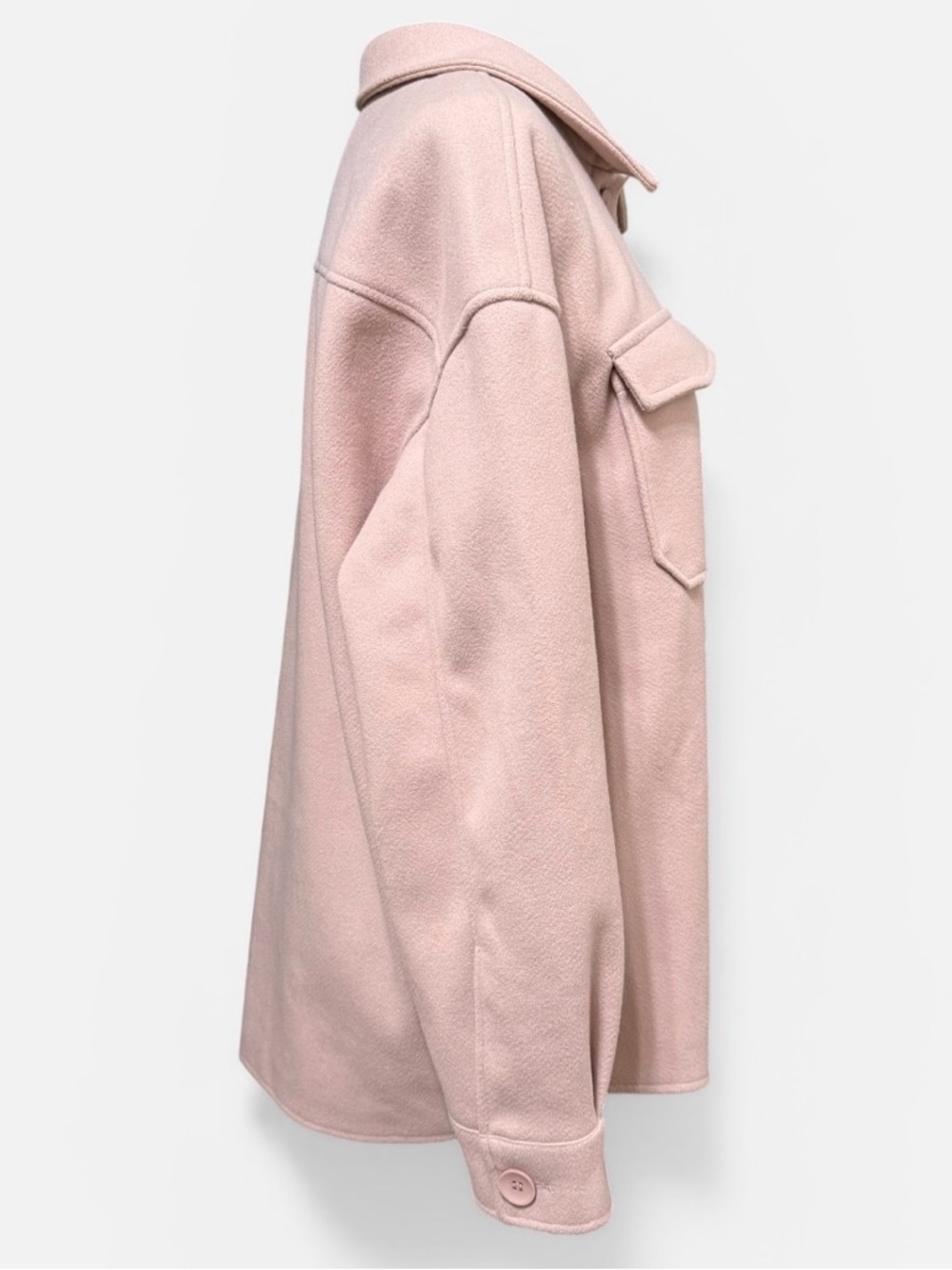Avec Les Filles Blush Pink Shacket Jacket Soft Luxe Button Front Size Large - Picture 3 of 8